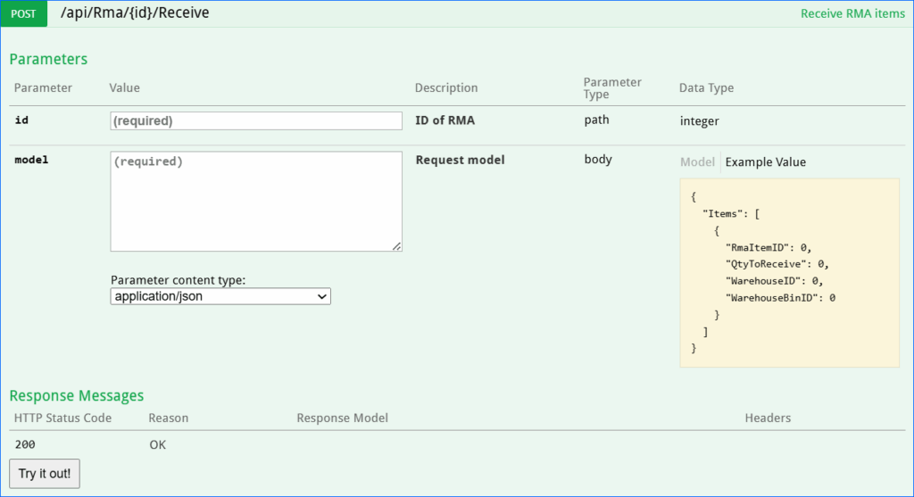 Receive RMA Items - Sellercloud API Docs