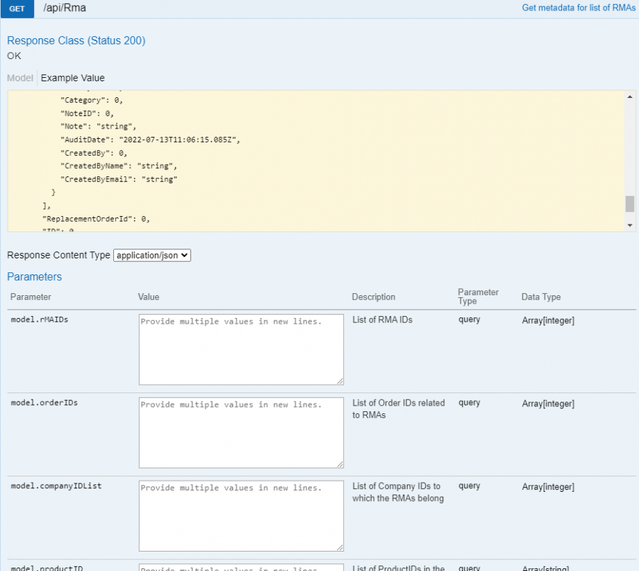Get All RMAs - Sellercloud API Docs