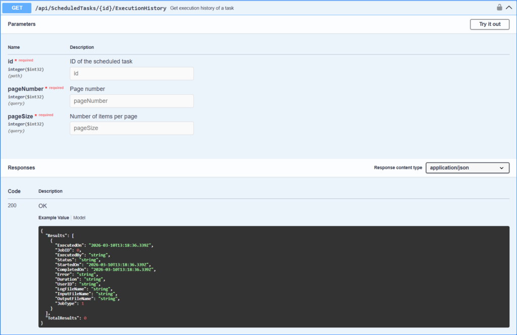 Get Execution History of a Scheduled Task - Sellercloud API Docs