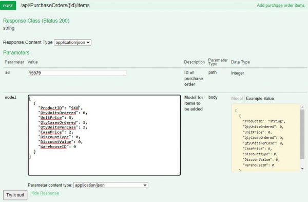Add Items to existing purchase order - Sellercloud API Docs