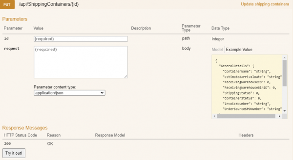 Update Shipping Container - Sellercloud API Docs