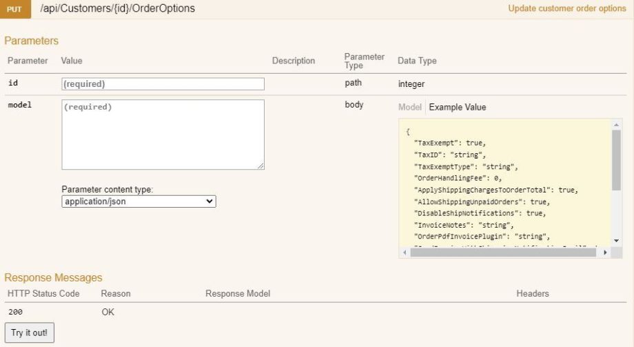 Update Customer Order Options - Sellercloud API Docs