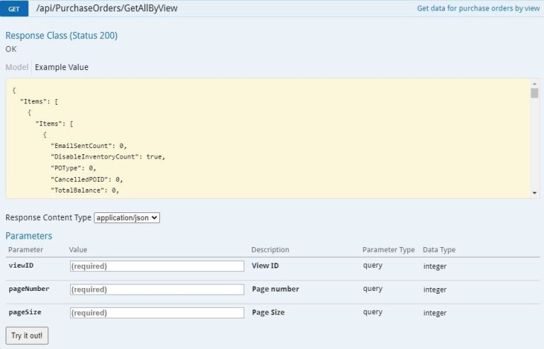 Get Purchase Orders By View - Sellercloud API Docs